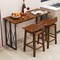 Costway 24.5" Counter Height Bar Stools Set of 2/4 with Footrest Solid Rubber Wood Legs Walnut/White/Black